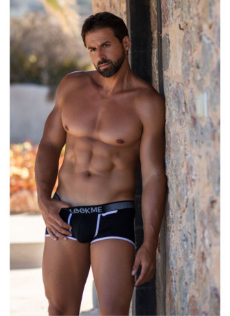 Mini-Pants noir échancré avec zip - LM2003-68BLK